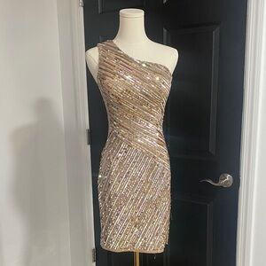 Elegant Sequin One-Shoulder Dress